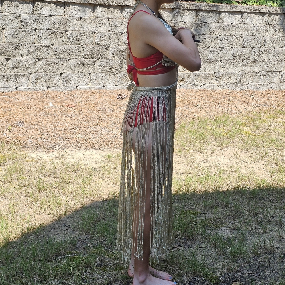 Macrame Fringe Halter Cover Up Dress - Picture 7 of 8